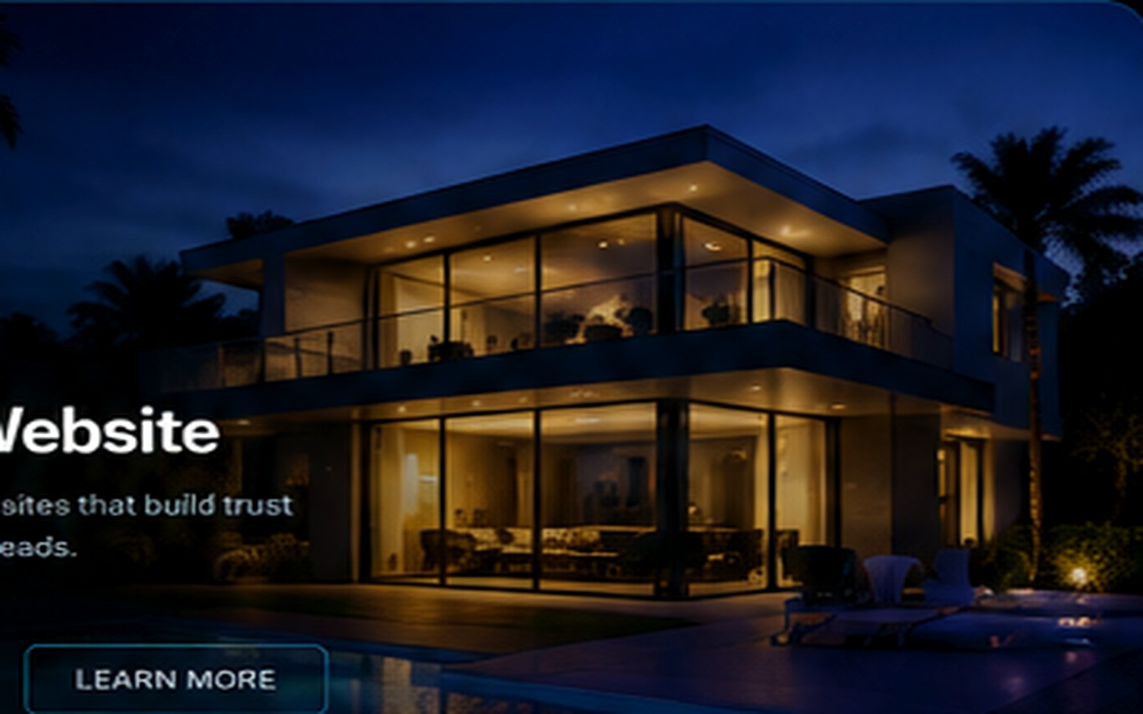 Premium real estate website concept featuring a modern luxury property